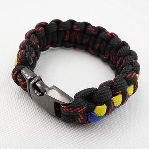 Paracord Survival Bracelet Multicolor Cobra Braid Gunmetal Buckle Gorpcore